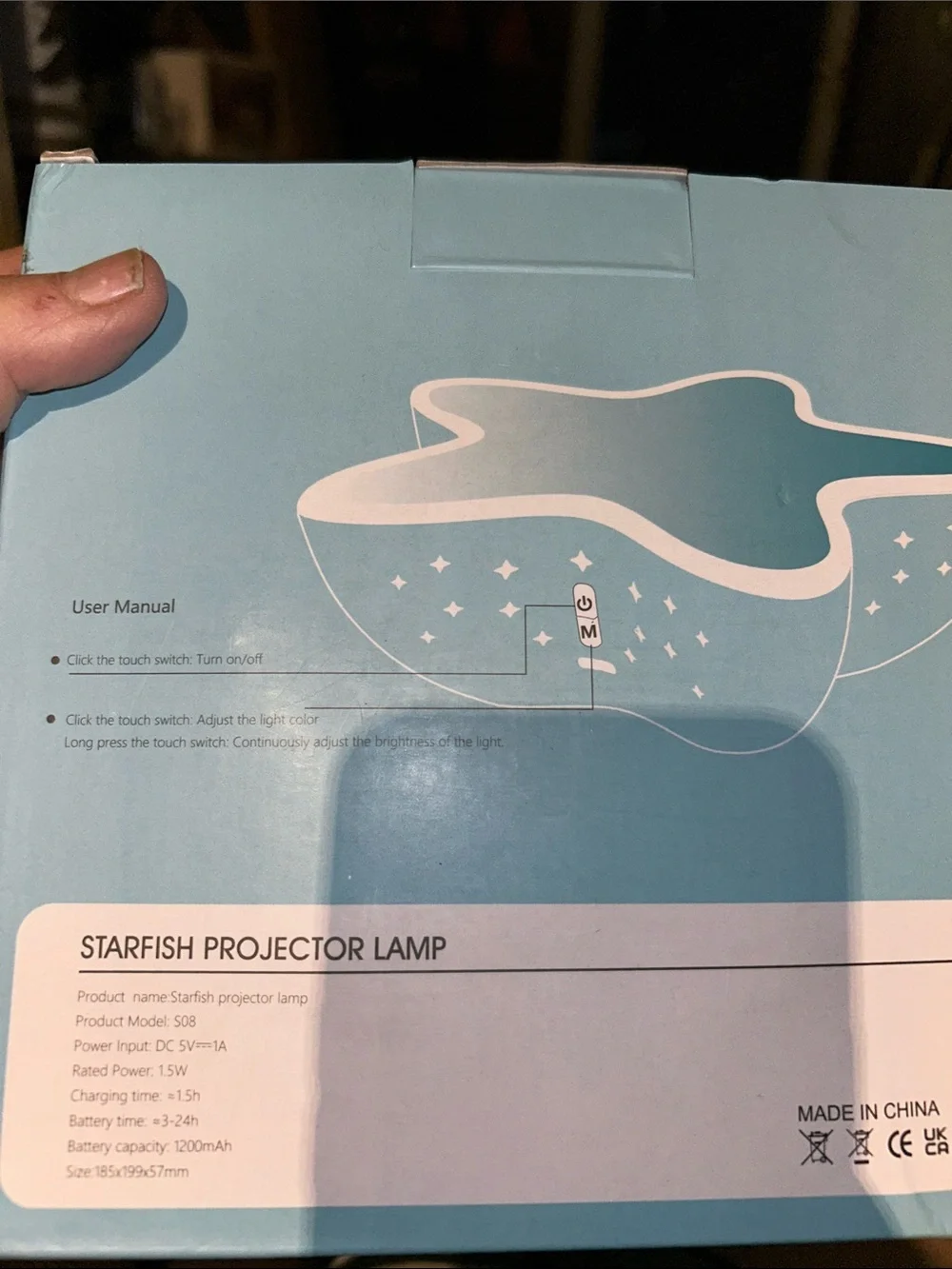 Starfish Projector Lamp - Blue